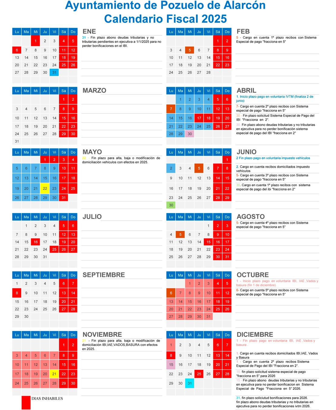 Calendario fiscal 2025