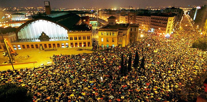 Imagen de manifestación en la Estación de Atocha