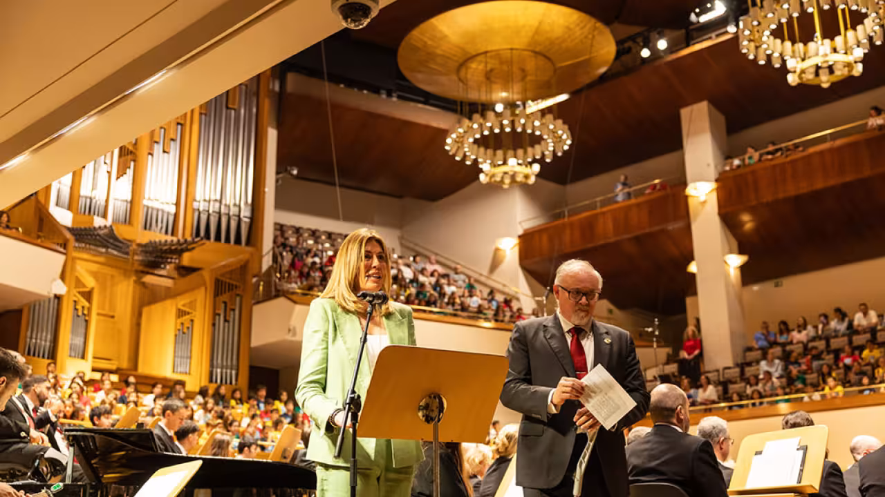 La alcaldesa de Pozuelo, Paloma Tejero, en el concierto Pozuelo Canta