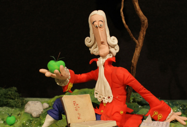 Obra de la exposición. Newton en plastilina